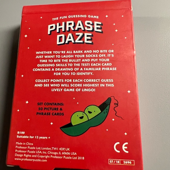 PHRASE DAZE game NEW guessing 50 card set age 12+ professor puzzle brand - Picture 6 of 6